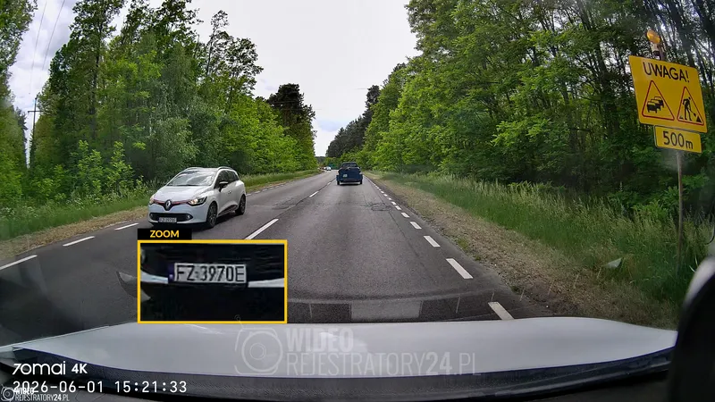 skuteczność nagrań kamery samochodowej 70mai m310 plus 4k
